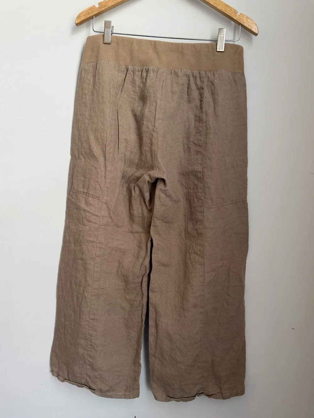 Eileen Fisher Organic Linen Wide Leg Pants Size Small Neutral Tan - Picture 6 of 10